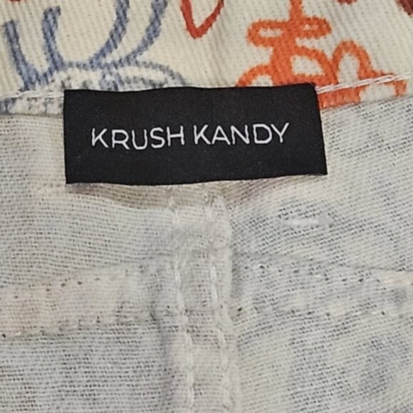 Krush Kandy Graffiti Jeans –Streetwear Art Statement –Stylized Cartoon–Size L - Picture 2 of 9